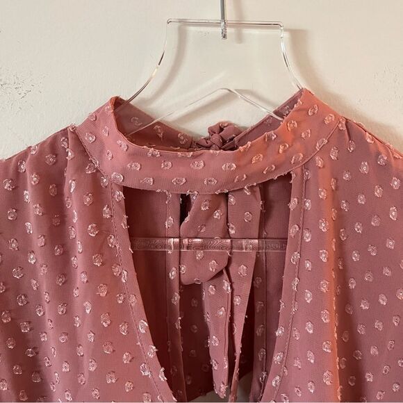 NWT BOG Band of the Free Bohemian Blouse Top Bell Sleeves V Neck Keyhole back XS - Picture 3 of 15